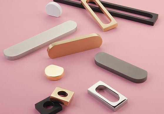 hardware in different metal finishes